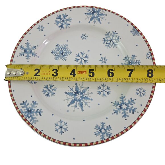 Sakura Debbie Mumm Snowflake 8” Stoneware Salad Luncheon Plates – Set of 4 - Picture 6 of 16